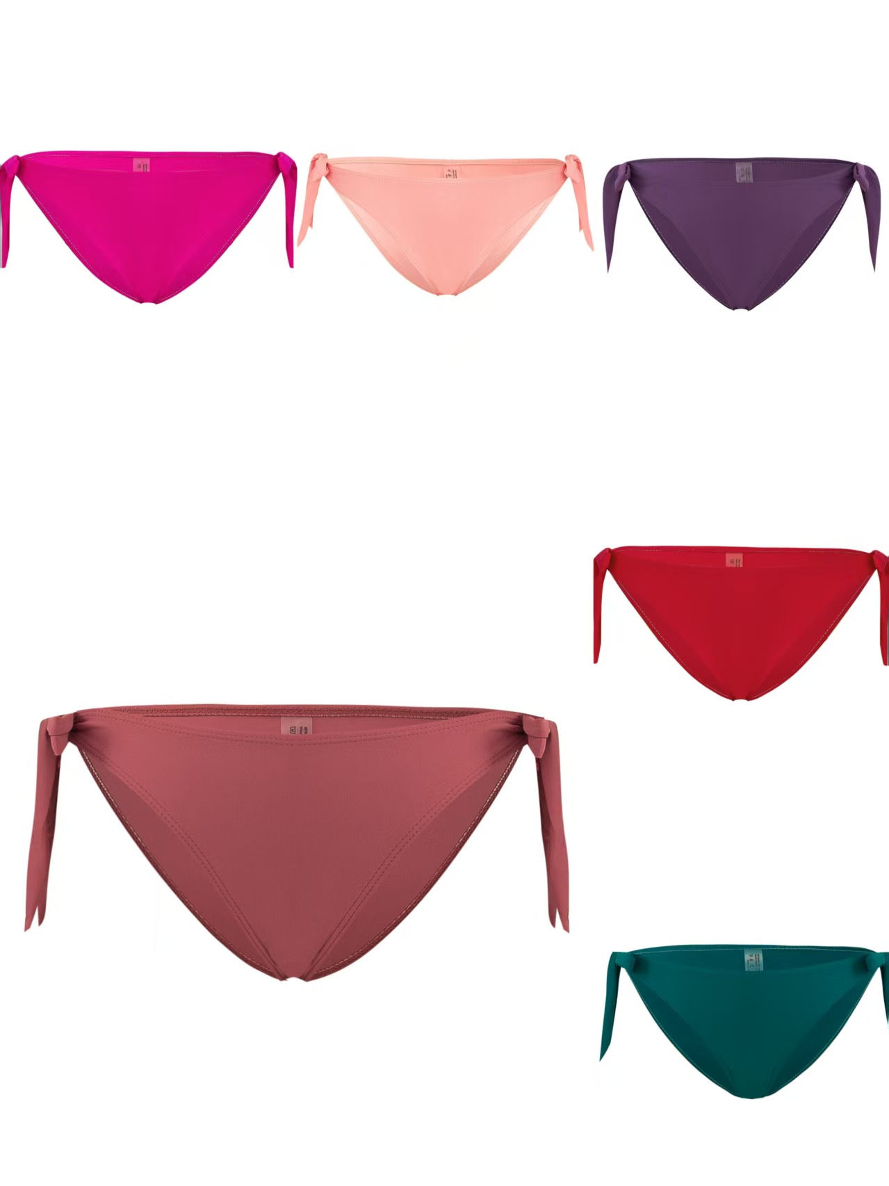 2025 nuevo color sólido de verano pantalones de baño de playa sexy para mujeres Europa y América de cintura alta bikini pantalones de natación al por mayor image 1