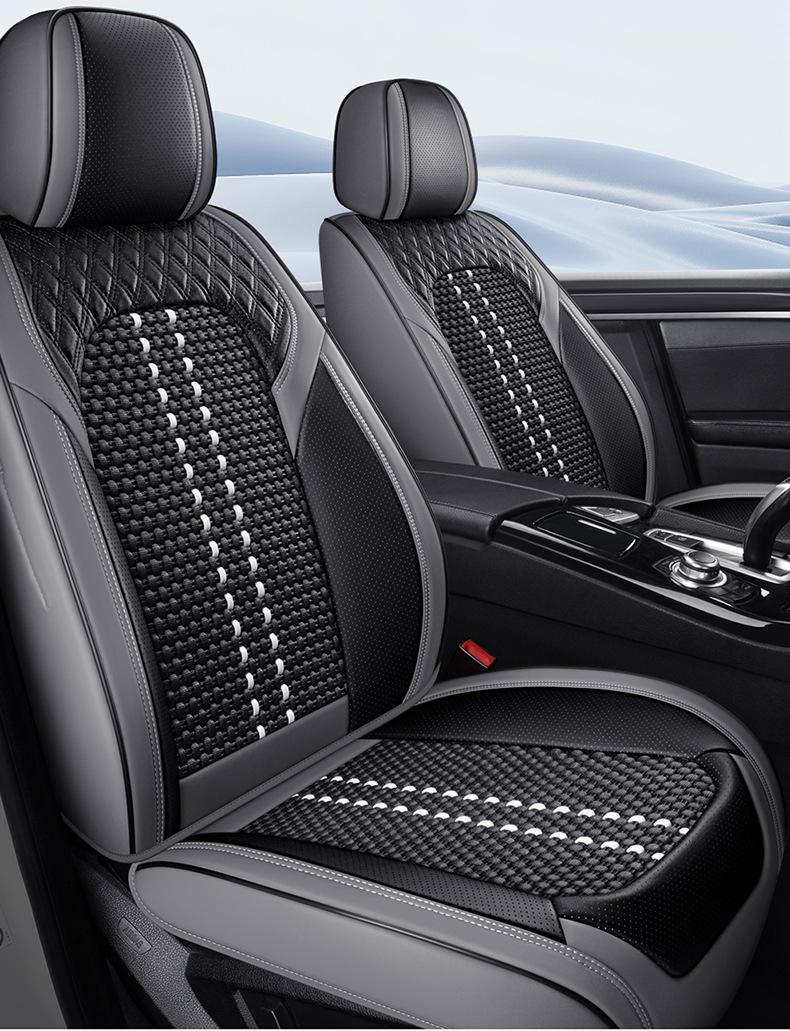 Wow Custom-Made Nappa Leather Diamond-Shaped Seat Cover Ice Silk All-Season Universal Car Five-Seater Seat Cushion Full Surround Seat Cover