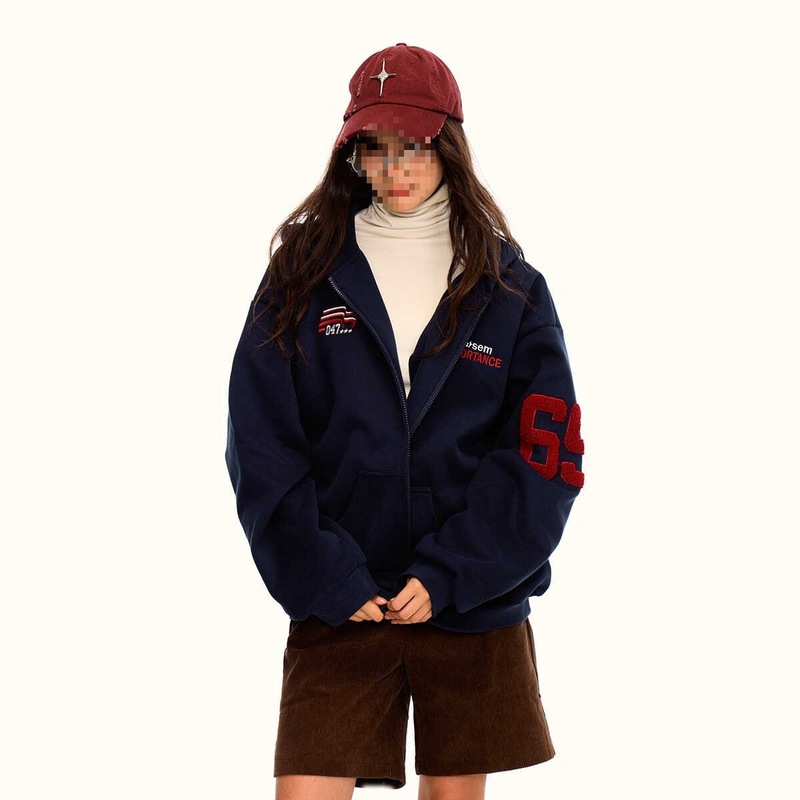美式高街迷彩连帽外套男女2025春秋季复古潮牌宽松休闲拉链夹克潮|undefined