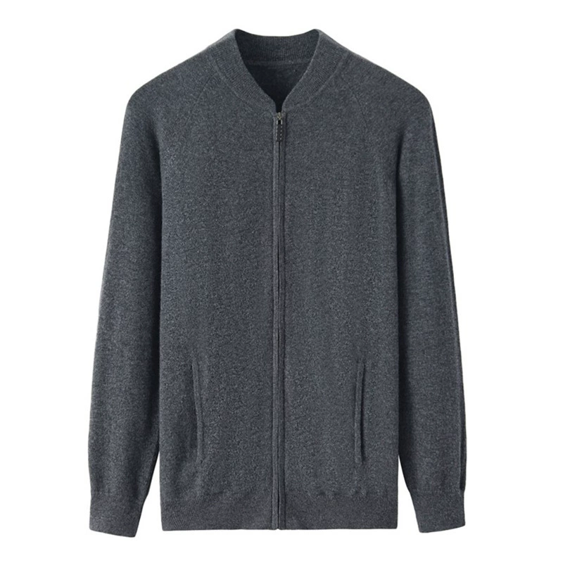 Baseball sweater, knitted cashmere jacket with zipper