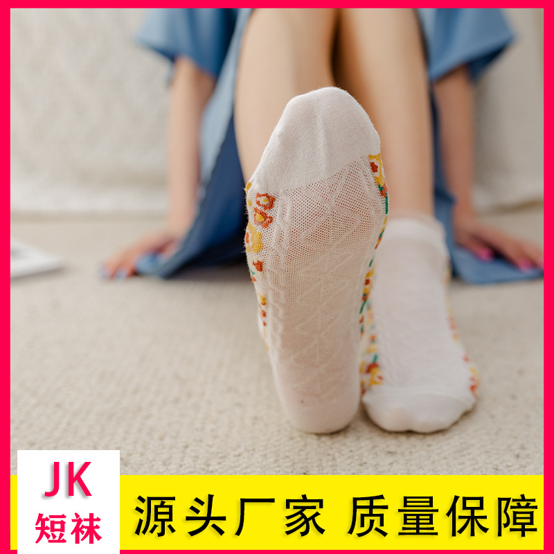 Zhuji Spring and summer Low Socks lolita solar system lovely Retro Lace JK Floral Cotton Boat socks