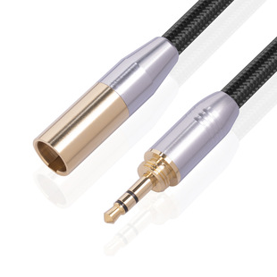 Cross-border new copper gold-plated woven 6.35mm + 3.5MM revolution MINI XLR 3PIN adapter cable suit