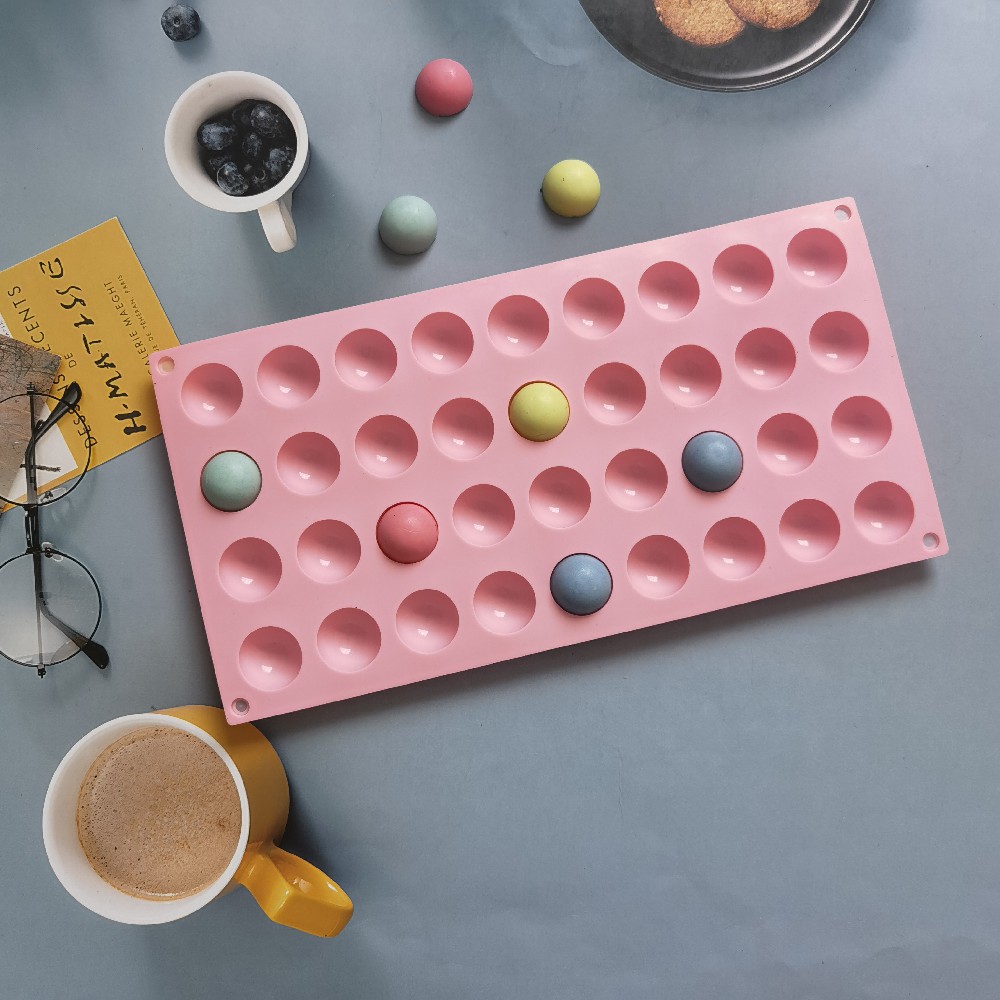 36 pequeñas semicírculos 438 molde de silicona para pastel de chocolate molde de pan herramientas de panadería de jalea