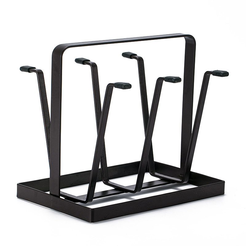 Steel Square Cup Stand Nordic Water Glass Drain Rack Home Reverse Hanging Storage Glass Cup Rack Desktop Iron Cup Stand Wholesale