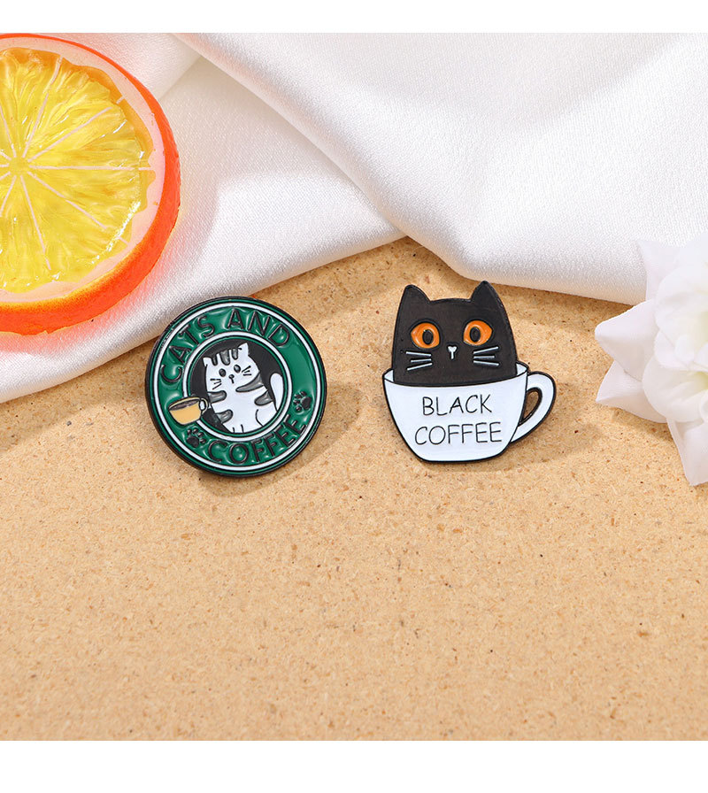All Seasons Season Cute Modern Style Pin Coffee Cup Letter Cat Alloy Enamel Unisex Brooches