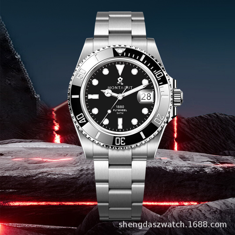 MONTAGUT/Montejo Blackwater Ghost Temperament Atmospheric Business Luminous Calendar Waterproof All-match Quartz Men's Watch