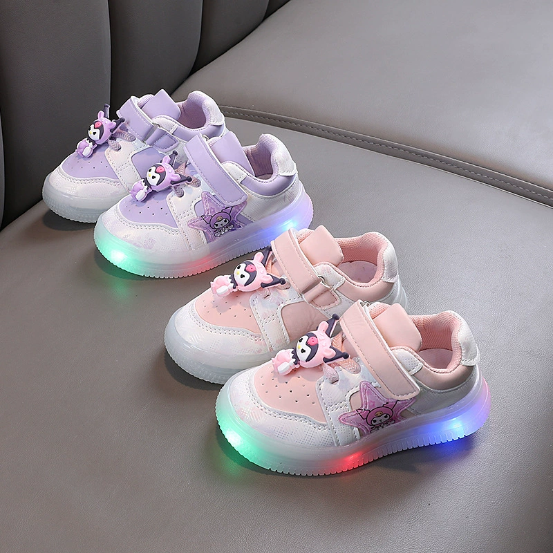 Children's cartoon footwear, light panel, sneakers, soft sole