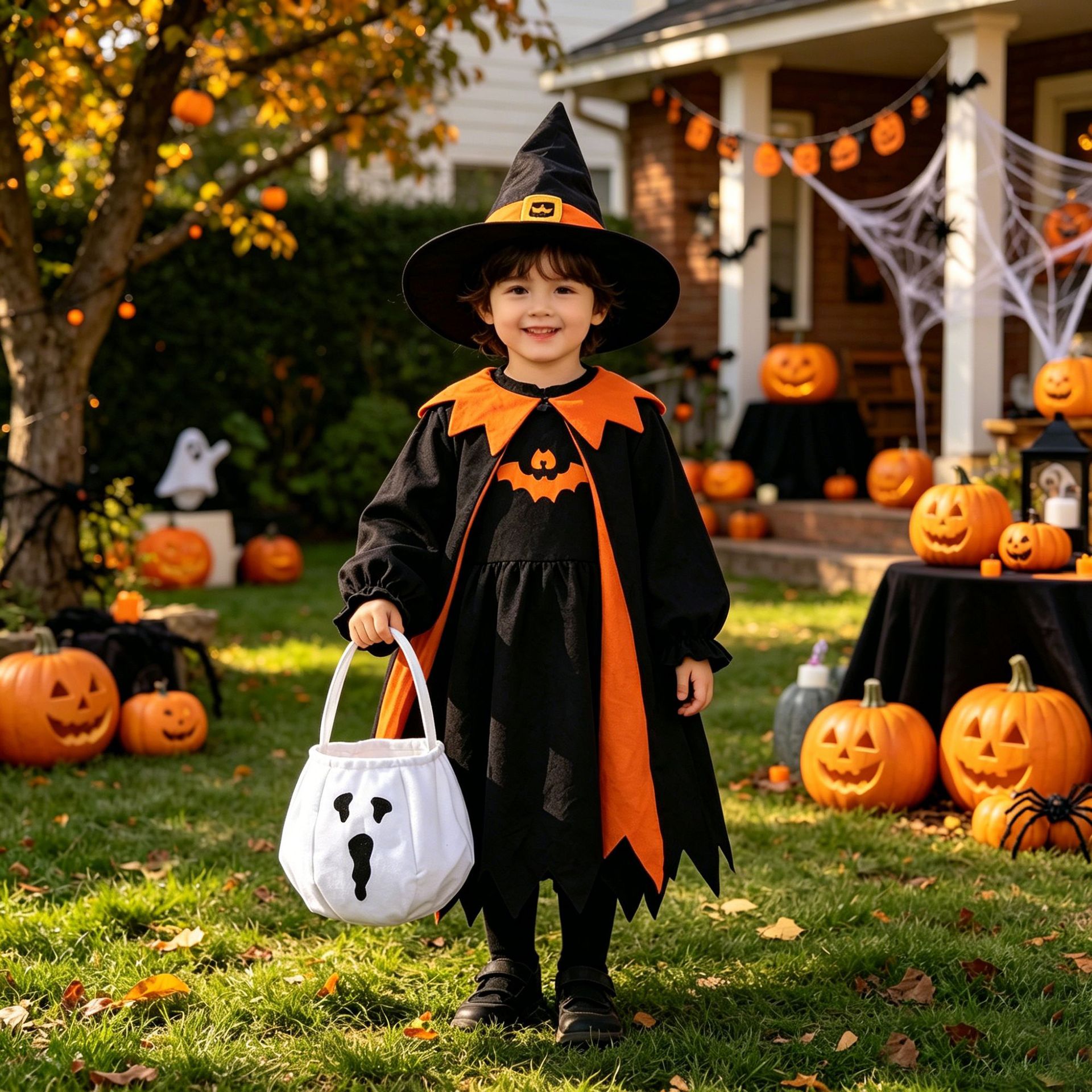 Bolsa de caramelo blanco de Halloween Ghost Spider emoticon bolsas de caramelo para niños bolsas de regalo para niños de Halloween