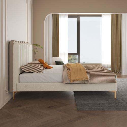 Carefully selected factory elephant ear technology fabric bed modern simple light luxury style fabric bed master bedroom 1.8m single bed