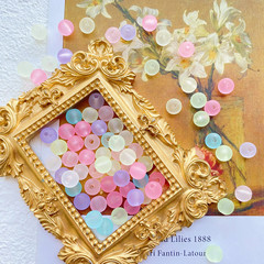 彩色透明磨砂月光色圓形串珠DIY手工飾品耳環耳飾手鍊項鍊配件材