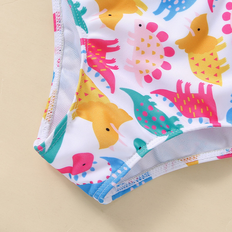 Girlu0027S Cute Dinosaur Polyester Tankinis 2 Piece Set