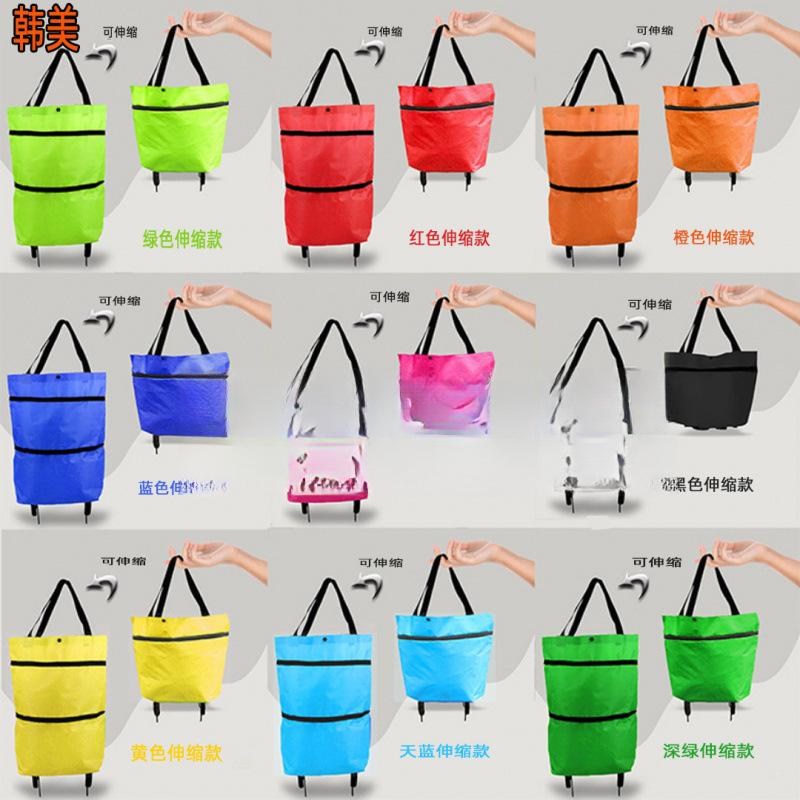 Wheeled Bag Supermarket Folding Trolley Bag Grocery Shopping Small Cart Household Small Handcart Portable Shopping Bag Trolley