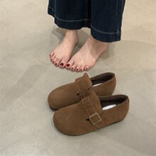 厚底内增高勃肯鞋女冬加绒全包2025年新款小个子外穿博肯单鞋