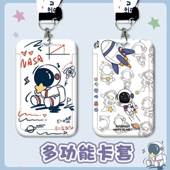 Astronaut cartoon cute student campus card astronaut meal card holder bus canteen water card subway access card holder