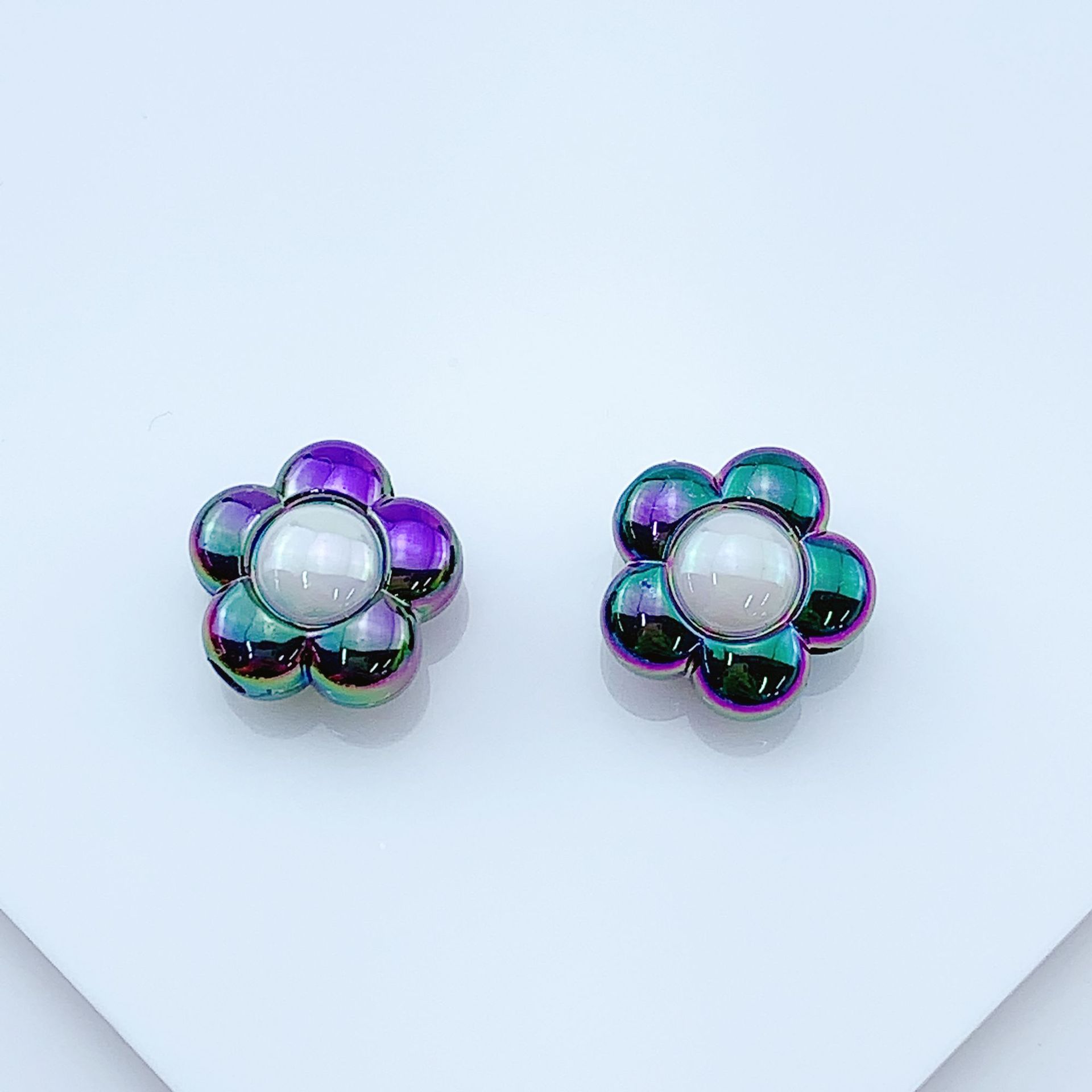 Cuentas de acrílico UV plateado serie oscura con agujero recto, para DIY pulseras, collares, cadenas de teléfono móvil y accesorios de joyería.