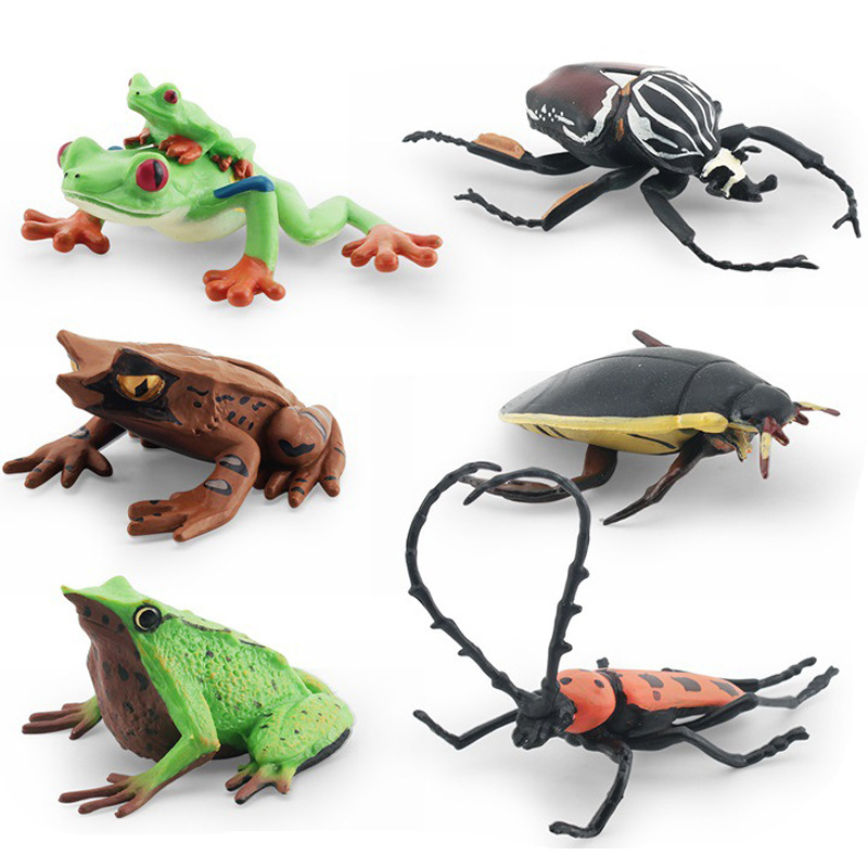 Transfronterizo simulación insecto modelo tianniu Catalpa Big Horn flor Golden Tortuga triángulo hoja muerta Rana reptil escritorio juguete