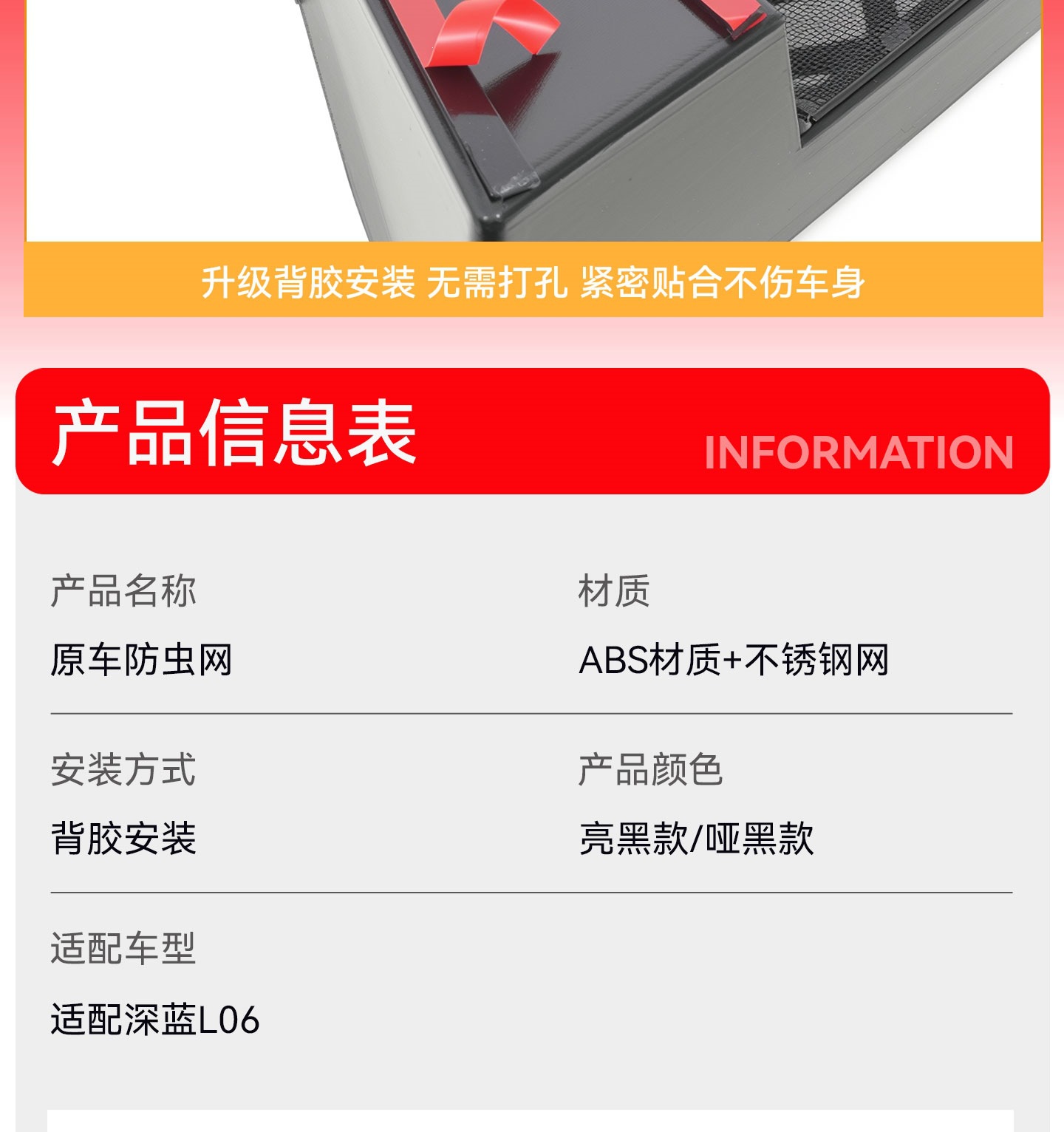 Changan Deep Blue L06 anti-insect net modified car accessories, in-car anti-dust, anti-mouse, anti-fuzz grille parts