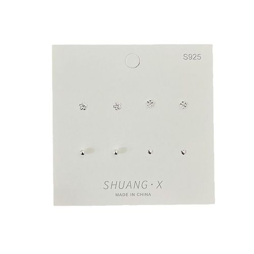 S925 silver needle basic minimalist women's small earrings set mini exquisite versatile cool style ear piercing ear studs