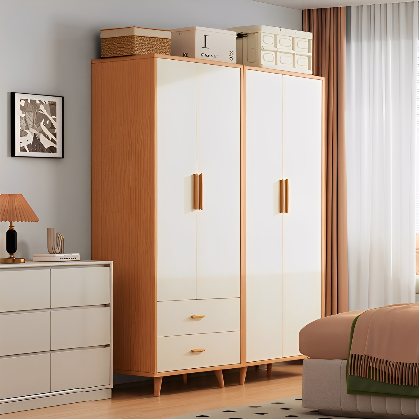 Armario doméstico dormitorio 2025 nuevo armario simple armario de ropa armario de ropa armario de almacenamiento de ropa a prueba de polvo