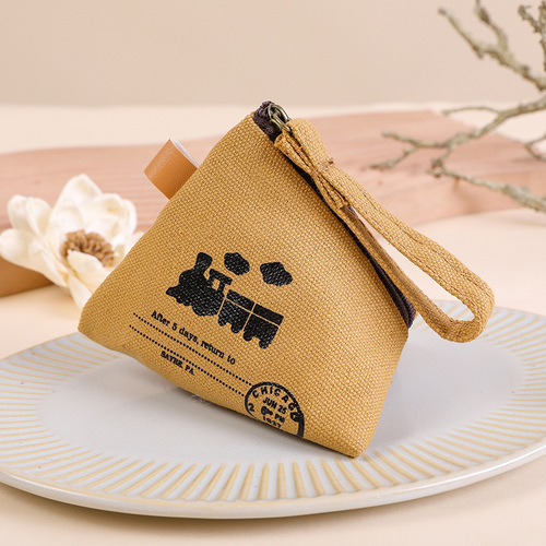Zongzi Bag Korean Cute Creative Wallet Canvas Retro Zongzi Coin Purse Gift Key Bag