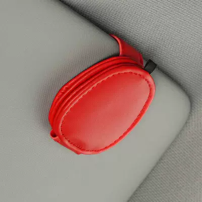 storage leather car glasses | Multimediya və saxlama aksesuarları - multifunctional-leather-glasses-clip-red