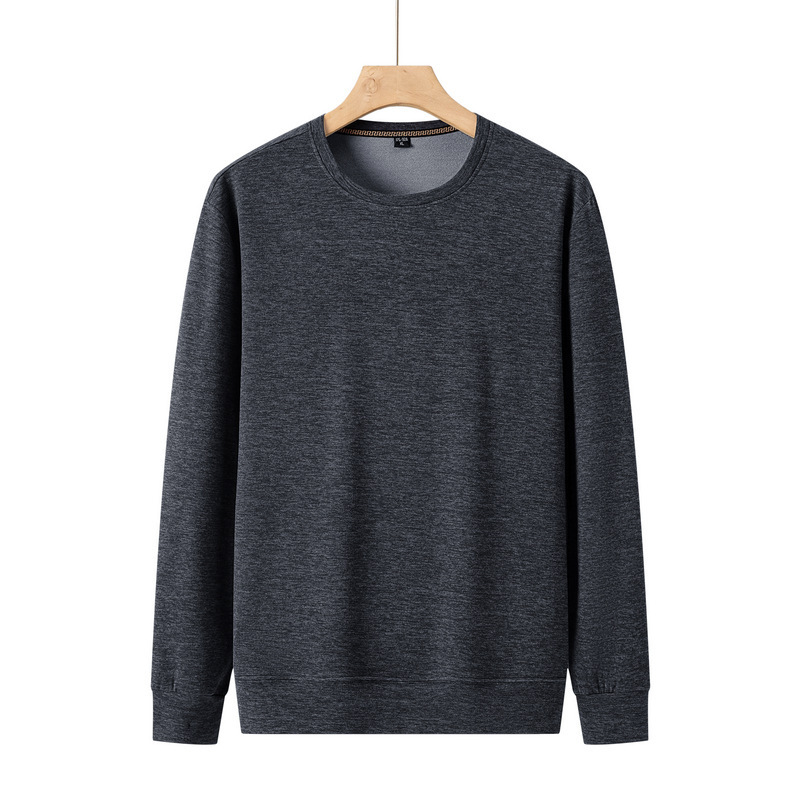 Autumn Winter New Product De Velvet Round Neck Sweatshirt Dad Outfit Men Middle-Aged And Elderly Loose Long-Sleeved_voghion.com