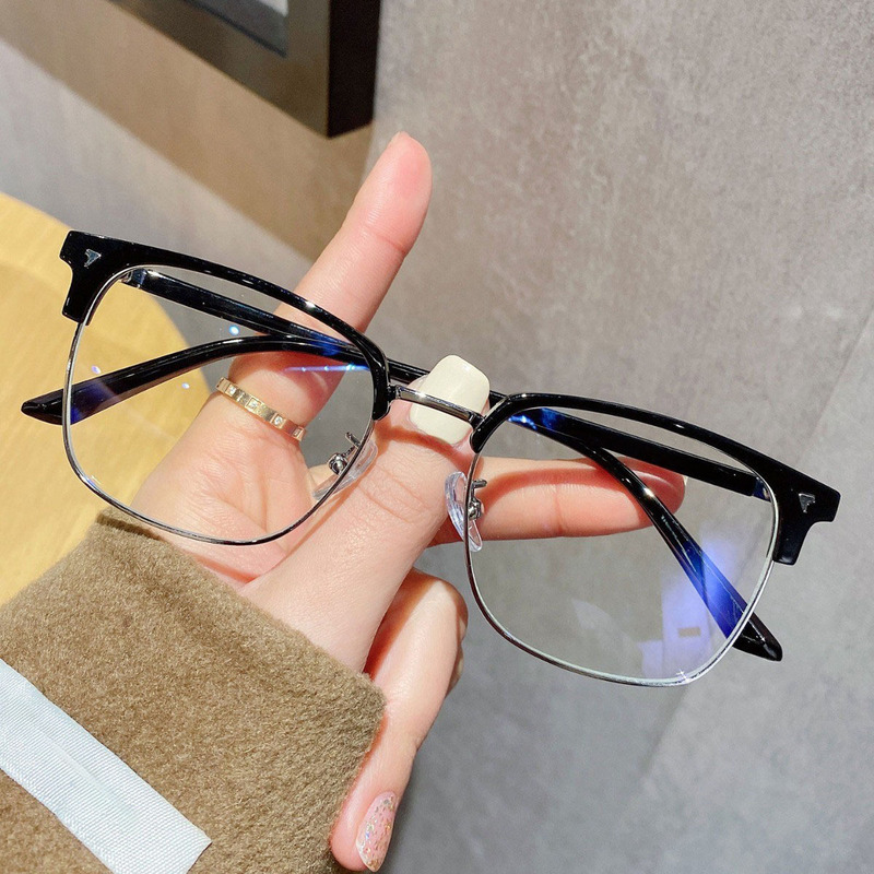 Xiaohongshu's Same Ultra-Light Half-Frame Myopia Glasses Frame for Men Can Be Equipped with Professional Handsome and Handsome Eye Frames