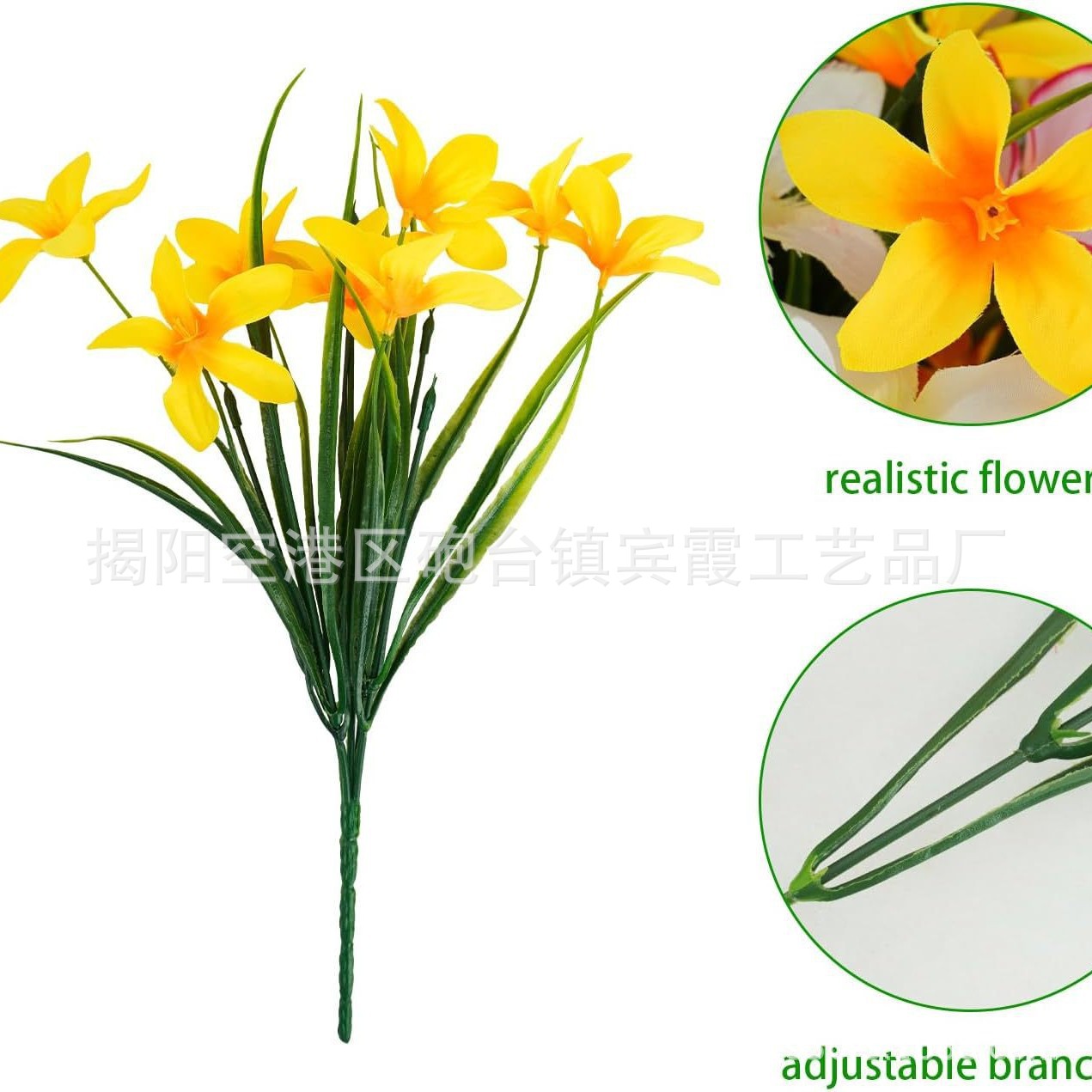 Artificial flower fake flower 5-head magnolia 5-head spring grass flower wedding hall flower arrangement home decoration home decoration 5