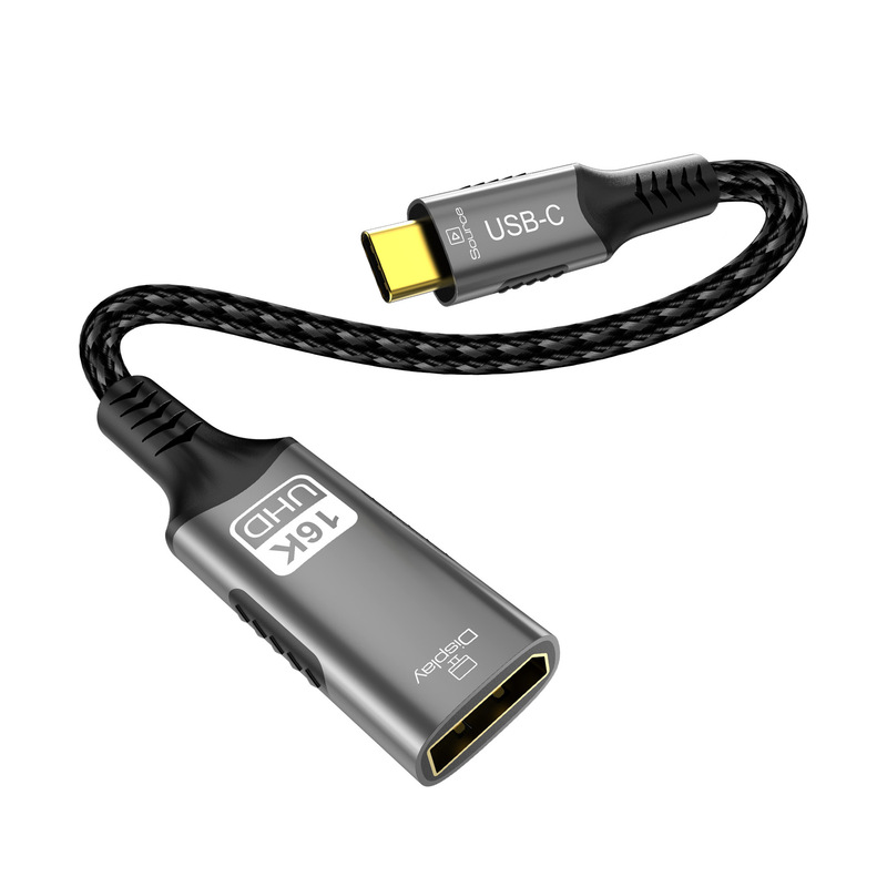 TYPEC to DisplayPort2.1 high-definition video conversion cable 16@60Hz bandwidth 54G computer and mobile phone cable TYPEC to DisplayPort2.1 high-definition video conversion cable 16@60Hz bandwidth 54G computer and mobile phone cable