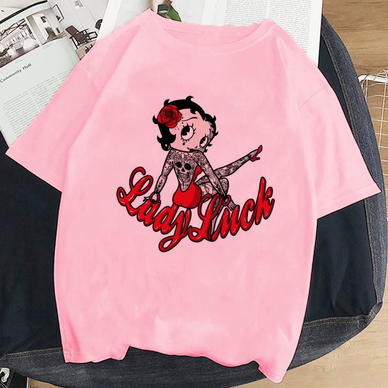 Cool Betty Boop T-shirt 2021 personalized cartoon doll printed women's short-sleeved T-shirt ins