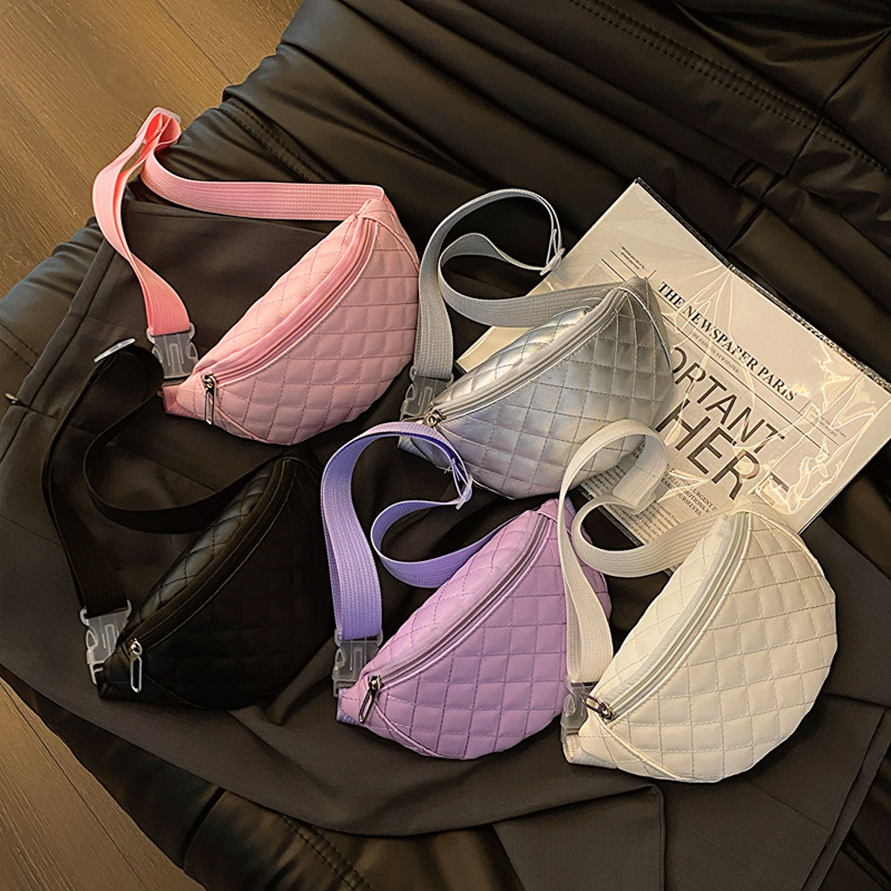 Bolsas de pecho de moda coreana para hombres y mujeres, bolsas de pecho de primavera y verano 2024, bolsas de cintura para niños, bolsas de niños simples y sólidas.