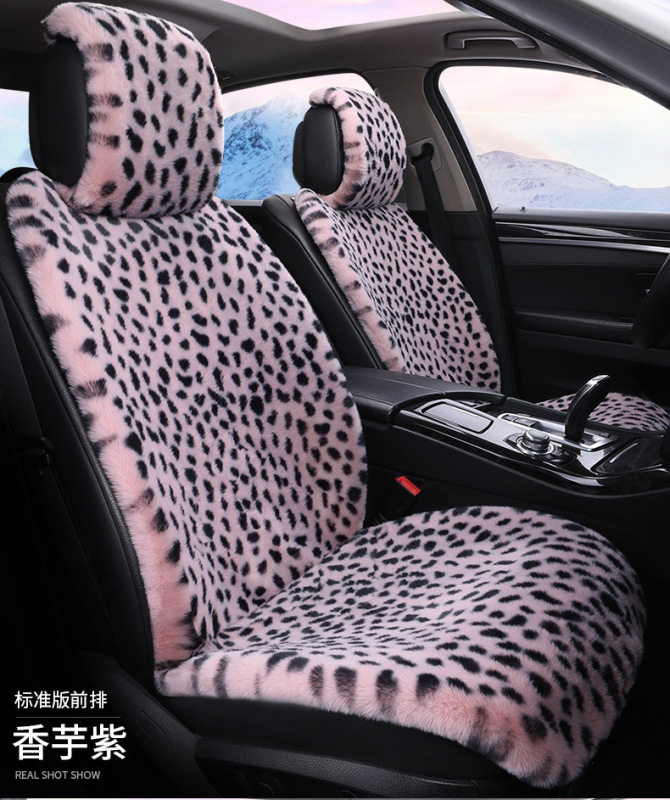 新しい冬のぬいぐるみの車のクッションネットの赤いヒョウの紋様のぬいぐるみの5つの共通のシートの快適な保温のクッション|undefined