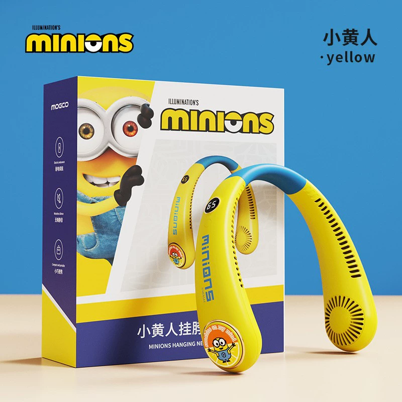 Bladeless Neck Fan Minions L18, Portable Hanging USB Fan, 2000mAh Battery, 200×160×60 mm