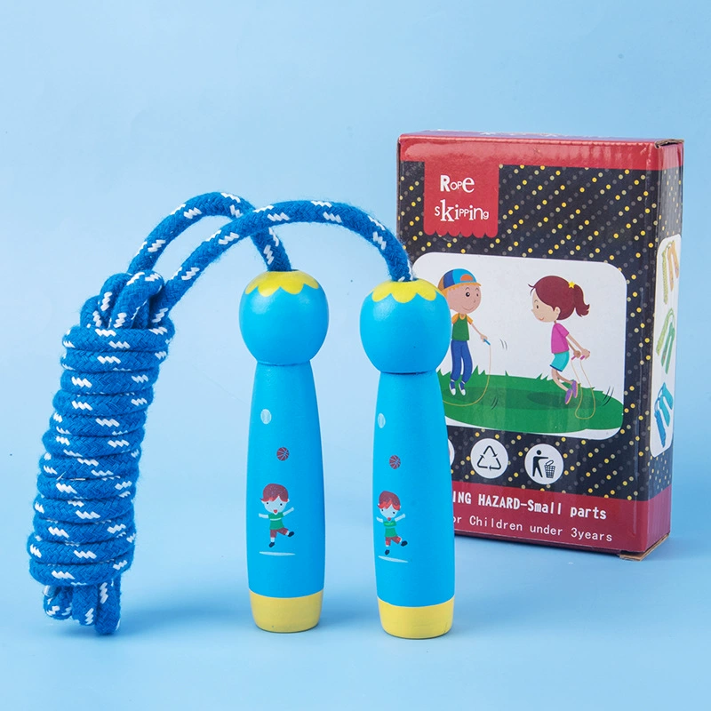Мультфильм Веселые спортивные деревянные детские скакалки Ученики начальной школы Одиночная Скакалка Пропуск детский сад Начинающие Регулируемый 2,2 м