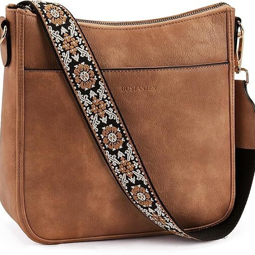 Cross-Border Amazon Popular Women's Crossbody Bag Fashionable Vegan Leather Shoulder Bag Wide Shoulder Strap Street Trend
