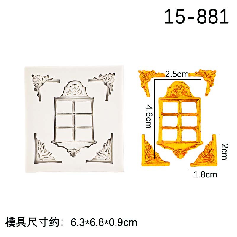 Marco de puerta de estilo europeo en relieve, borde de ventana, forma decorativa, molde de silicona, molde de pastel Pace para hornear fondant seco