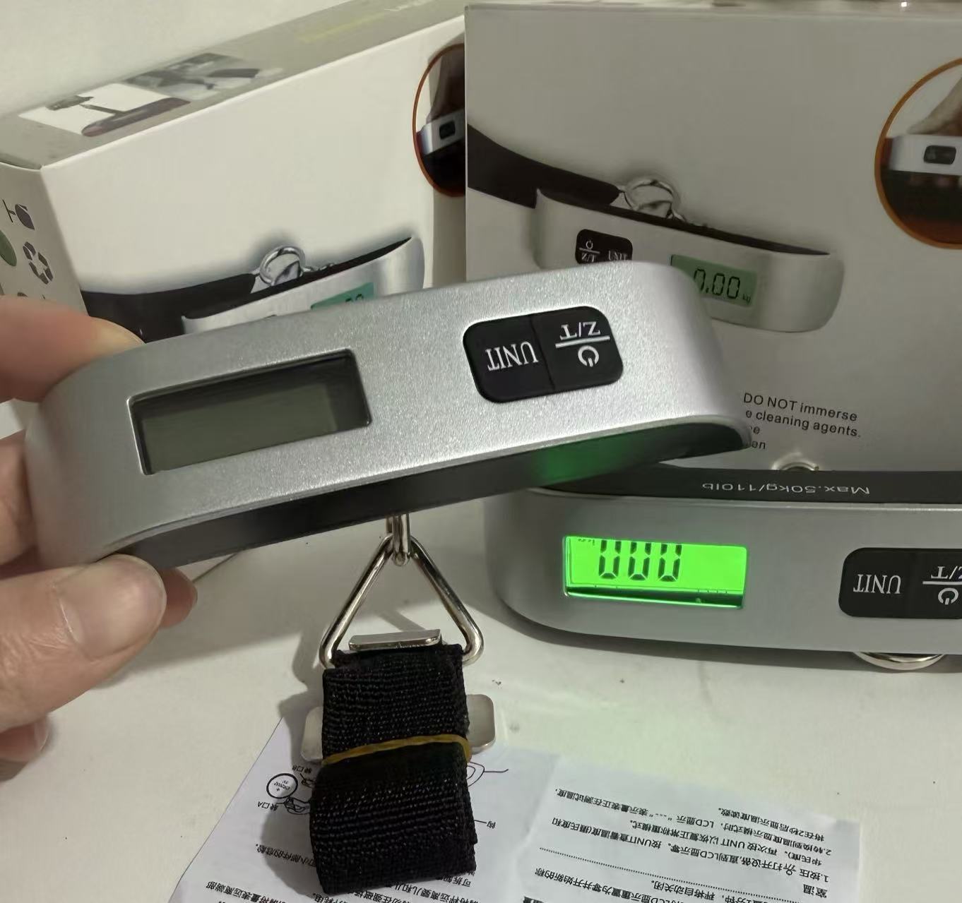 Tragbare tragbare elektronische Waage mit Webband-Hook-Waage Mini-Elektronische Waage Hochpräzisions-Gepäckwaage Haushaltswaage Gemüse-Angelwaage kleine Waage