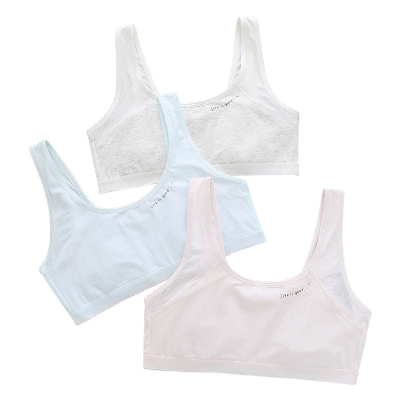 Первосценное нижнее белье для учащихся начальной школы, период развития, анти-букс, маленький жилет для детей 9-13 лет, удобный и дышащий бюстгальтер для девочек