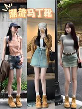 大黄靴女款正品情侣马丁靴男英伦登山鞋2025新款户外增高靴子