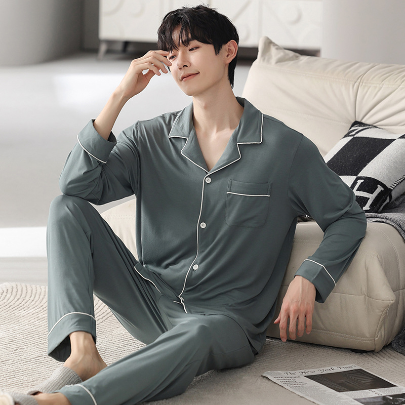 Pijamas para hombres 2024 nuevo hielo de invierno y otoño hombre de gran tamaño de alta sensación moda ropa de casa primavera y otoño mangas largas