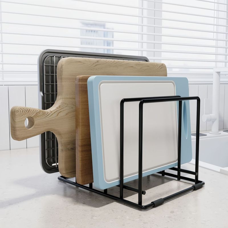 Baking Tray Storage Rack Kitchen Cutting Board Tray Holder Suitable for Cabinets or Countertops Baking Tray Storage Rack Kitchen Cutting Board Tray Holder Suitable for Cabinets or Countertops