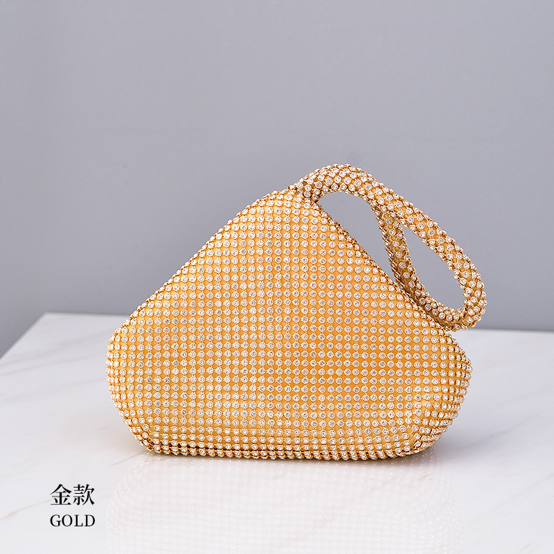 Bolso de noche de moda transfronteriza Bolso hecho a mano de la mina grande incrustado en diamantes Banquete Bolso de noche de todo fósforo Bolso portátil de mujer Entrega