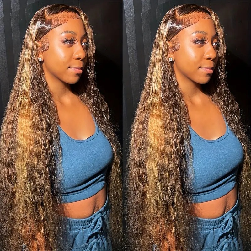 Peruca natural e volumosa com lace frontal, estilo europeu/americano, cabelo sintético, cachos pequenos, ondas suaves, comprimento longo, curto, médio e tamanho padrão._voghion.com