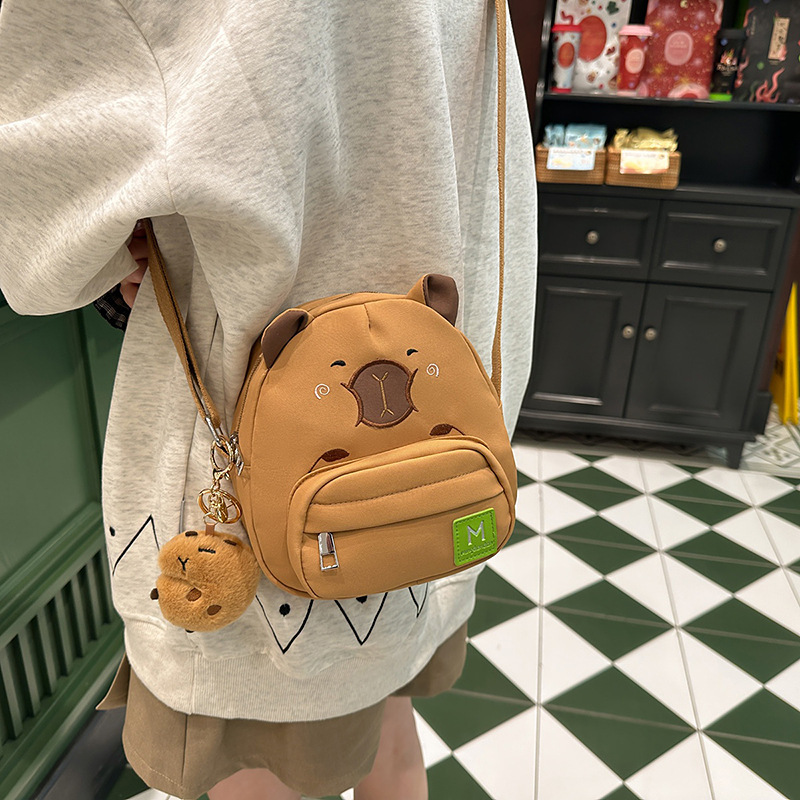 Ins New Kappibala Crossbody Bag Cute Girl Student Outgoing Storage Bag Cartoon Capybara Zipper Backpack Ins New Kappibala Crossbody Bag Cute Girl Student Outgoing Storage Bag Cartoon Capybara Zipper Backpack