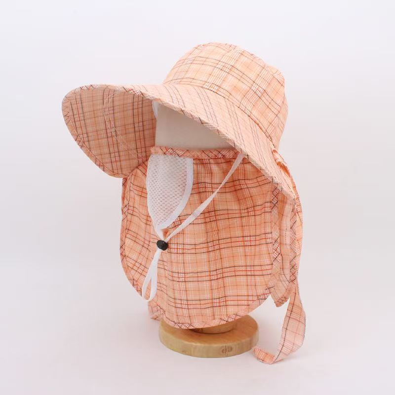 Breathable Mesh Tea-Picking Hat, Spring and Summer Sunshade Hat, Large Brim Hat, Korean Style Outdoor Cycling Hat, Women's Work Protection Hat