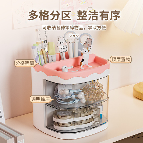 Practical pen holder office desktop student desk pen holder simple fashion creative cartoon cute transparent pen holder