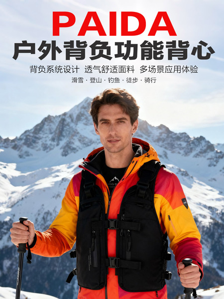 Travel ski climbing vest