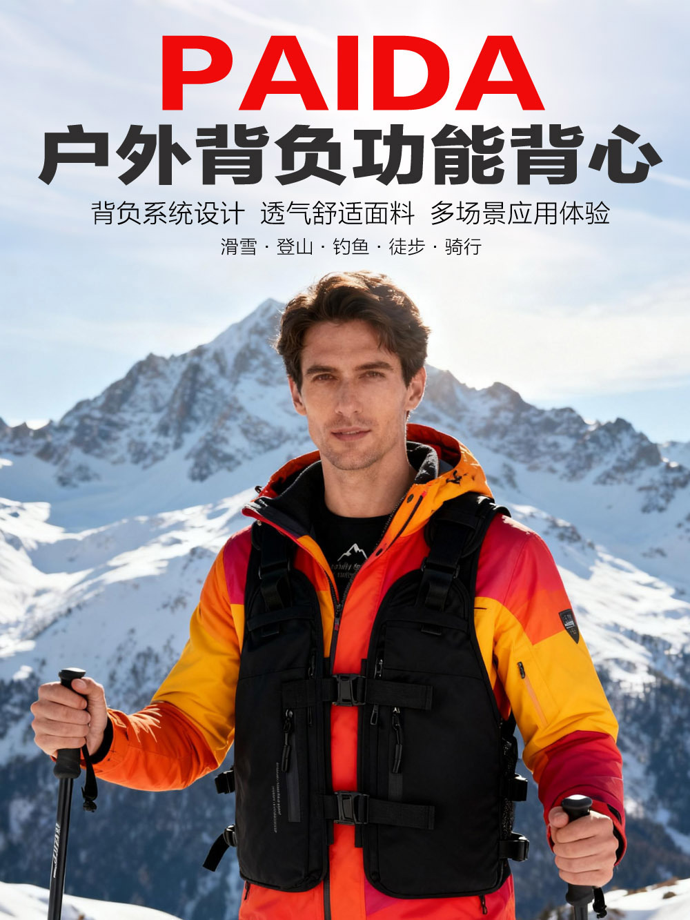 Travel ski climbing vest