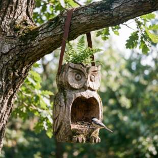 �羳�¿��֬؈�^��Rustic Owl Bird Feeder & PlanterͥԺι�B��