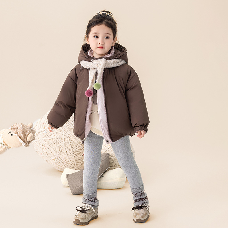 [en stock] chaqueta de plumón de niñas 90 blanco de invierno 2025 nuevo tipo de chaqueta impermeable a prueba de viento para niños image 5